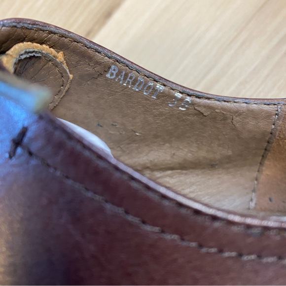 L’ARTISTE Bardot Brown Leather Shoes Oxford Heel Size 7.5 - Picture 6 of 8